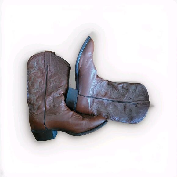 Vintage Tony Lama Brown Western Cowboy Boots Men’s Size 10.5 D main image 6
